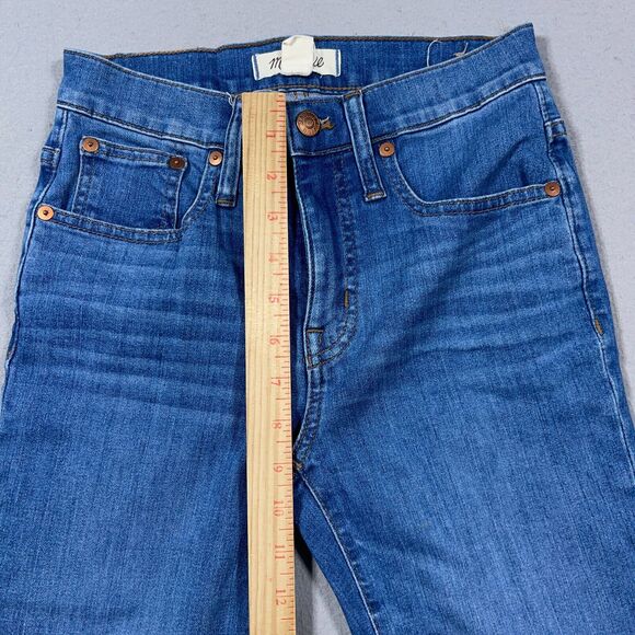 Madewell Jeans Women 24 Cali Demi Boot Cropped High Rise Demin Blue‎ Mid - Picture 5 of 11